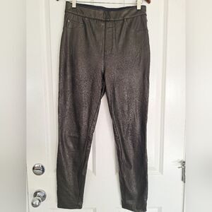 Spanx‎ dark brown faux leather leggins pants size M